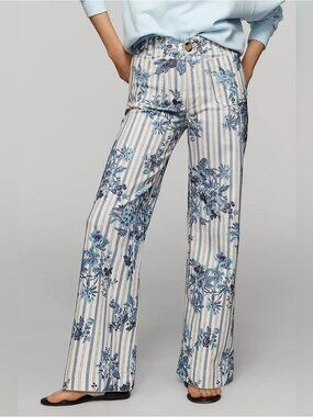 NWT Size 26P- Maeve Colette High-Rise Wide-Leg Cropped Jeans 99% Cotton (US$158)